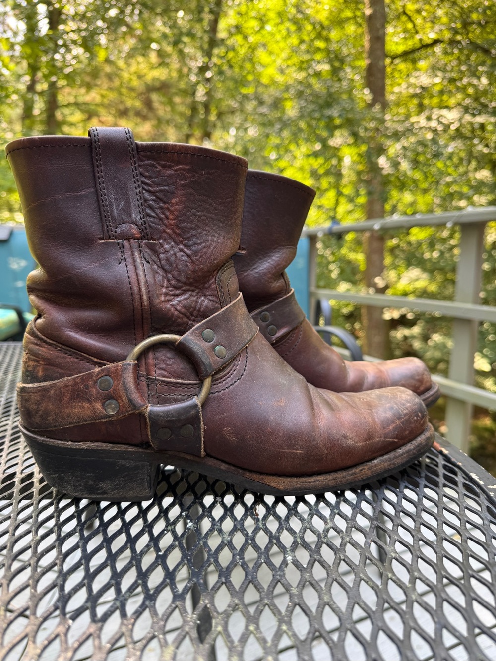 Vintage Frye engineer boots size 8 90s era Made in US - Picture 1 of 9
